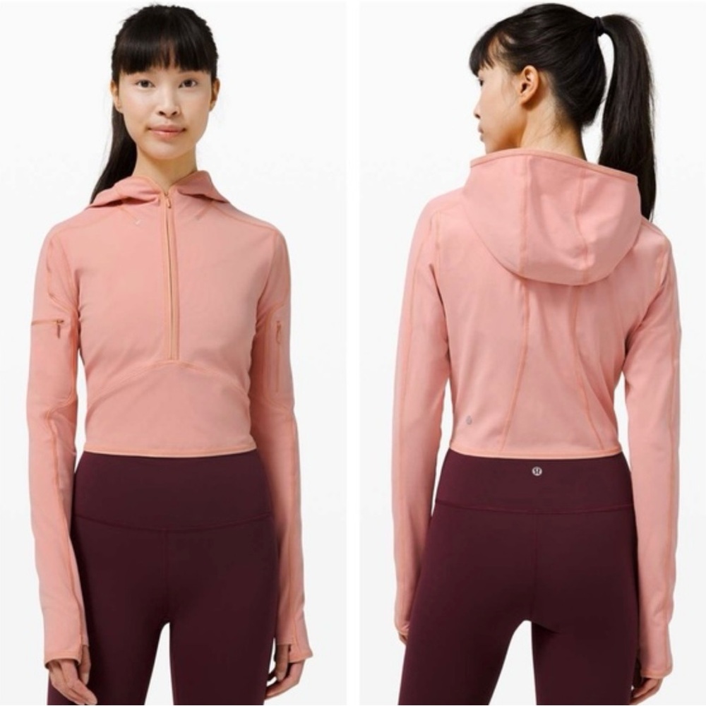 Lululemon *brand new* Break a Trail 1/2 Zip Hoodie in Pink Pastel